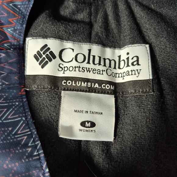 Columbia Blue Red White Pattern Omnitech Waterproof Snow Ski Pants 34 Women's M - Picture 2 of 2